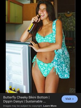 Dippin' Daisy's Turquoise White Floral Cheeky Bikini